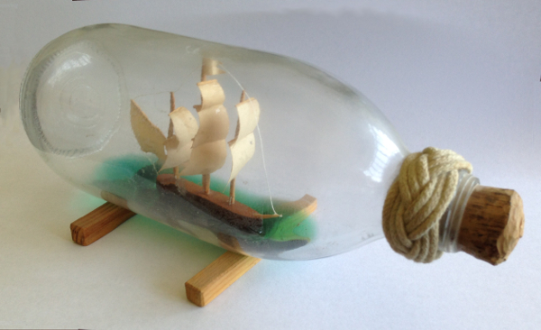 Finished Boat in Bottle